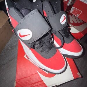 Nike Men's High-Top Sneakers in Red, Black & White